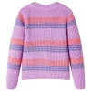 Gyerek pulóver csíkos kötött lila és rózsaszín 140