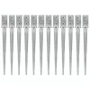  12 db ezüstszínű horganyzott acél kerítéstüske 7 x 7 x 75 cm