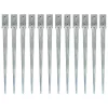  12 db ezüstszínű horganyzott acél kerítéstüske 7 x 7 x 90 cm
