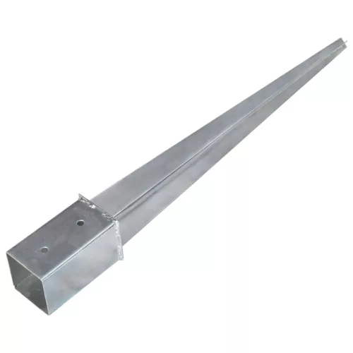  6 db ezüstszínű horganyzott acél kerítéstüske 8 x 8 x 76 cm