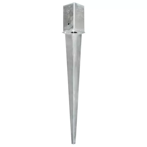  12 db ezüstszínű horganyzott acél kerítéstüske 8 x 8 x 76 cm