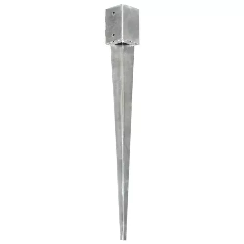  12 db ezüstszínű horganyzott acél kerítéstüske 9 x 9 x 90 cm