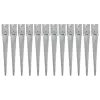  12 db ezüstszínű horganyzott acél kerítéstüske 10 x 10 x 76 cm