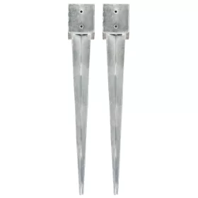    2 db ezüstszínű horganyzott acél kerítéstüske 12 x 12 x 89 cm