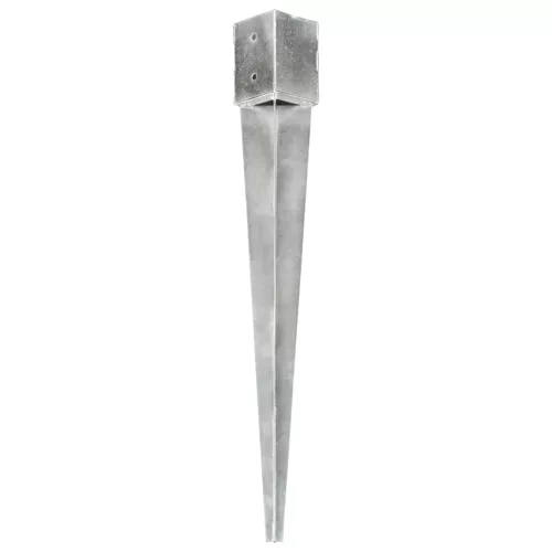  6 db ezüstszínű horganyzott acél kerítéstüske 12 x 12 x 89 cm