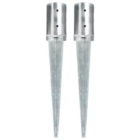    2 db ezüstszínű horganyzott acél kerítéstüske 8 x 61 cm