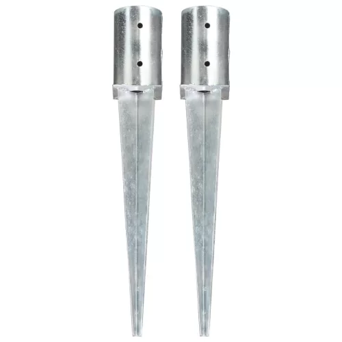  2 db ezüstszínű horganyzott acél kerítéstüske 8 x 61 cm