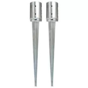    2 db ezüstszínű horganyzott acél kerítéstüske 10 x 76 cm