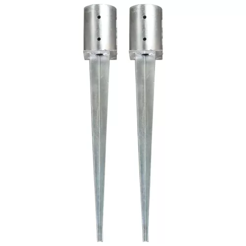  2 db ezüstszínű horganyzott acél kerítéstüske 10 x 76 cm