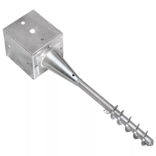  6 db ezüstszínű horganyzott acél kerítéstüske 12 x 12 x 56 cm