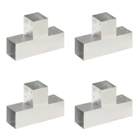  4 darab T alakú horganyzott fém oszloptartó 91 x 91 mm