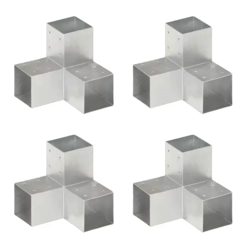  4 darab Y alakú horganyzott fém oszloptartó 91 x 91 mm