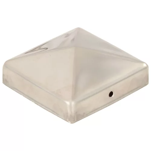  6 db gúla alakú rozsdamentes acél kerítésoszlop-sapka 81x81 mm