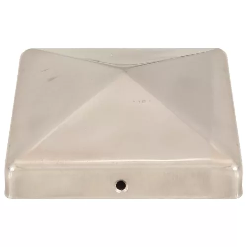  6 db gúla alakú rozsdamentes acél kerítésoszlop-sapka 101x101 mm