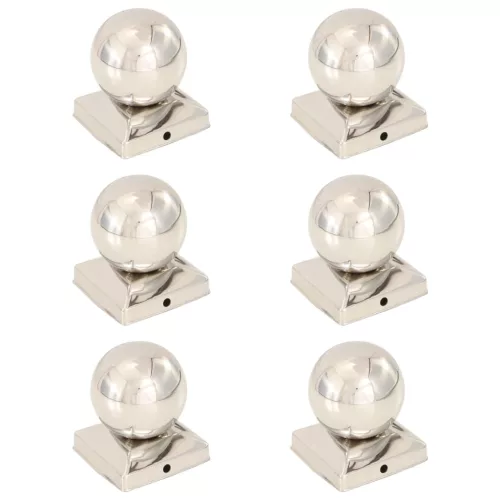  6 db gömb alakú rozsdamentes acél kerítésoszlop-sapka 91x91 mm