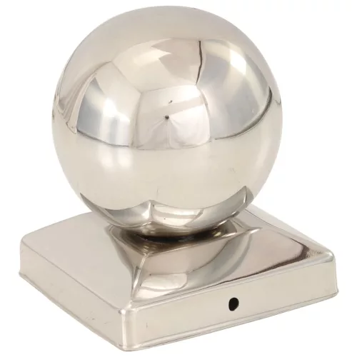  6 db gömb alakú rozsdamentes acél kerítésoszlop-sapka 91x91 mm