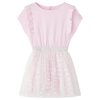 Gyerek ruha fodros fodrokkal Világos rózsaszín 104
