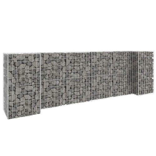  H alakú acéldrót virágtartó gabion 260 x 40 x 80 cm