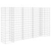  H alakú acéldrót virágtartó gabion 260 x 40 x 150 cm