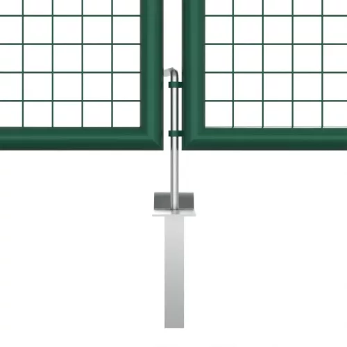  zöld acél rácsos kertkapu 390 x 125 cm