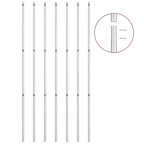  ezüstszínű horganyzott acél drótkerítés póznákkal 15 x 1,5 m