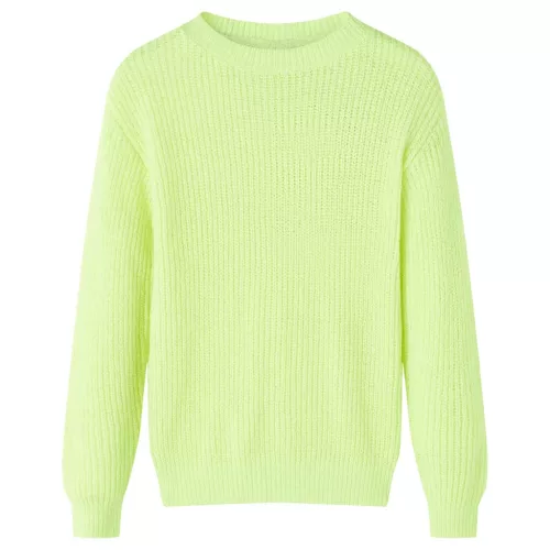 Gyerek pulóver kötött neonsárga 116