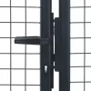  szürke horganyzott acél rácsos kertkapu 400 x 125 cm