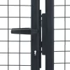  szürke horganyzott acél rácsos kertkapu 400 x 150 cm