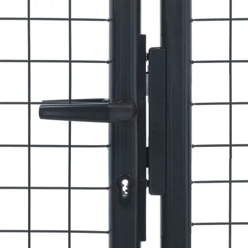  szürke horganyzott acél rácsos kertkapu 400 x 150 cm