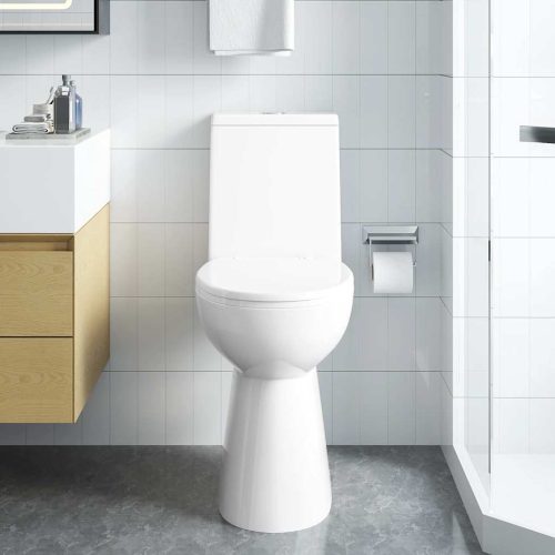  fehér kerámia perem nélküli WC 7 cm extra magasság Soft Close