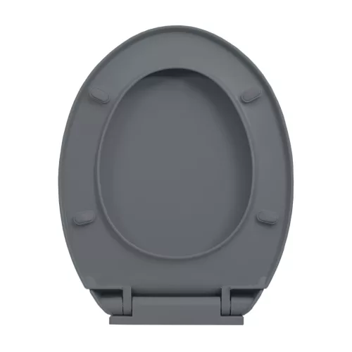 szürke ovális WC-ülőke lassan csukódó fedéllel