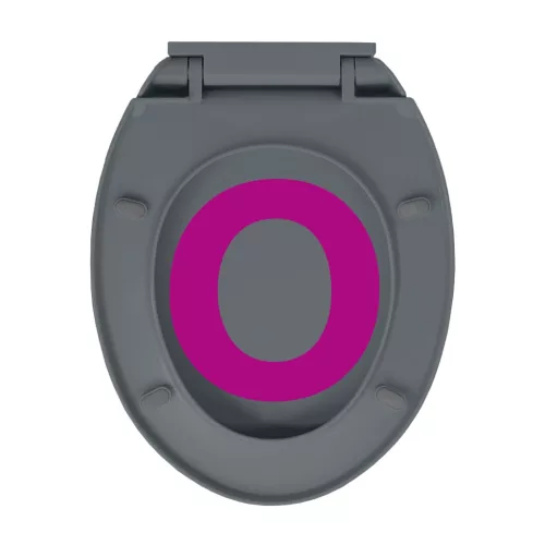  szürke ovális WC-ülőke lassan csukódó fedéllel