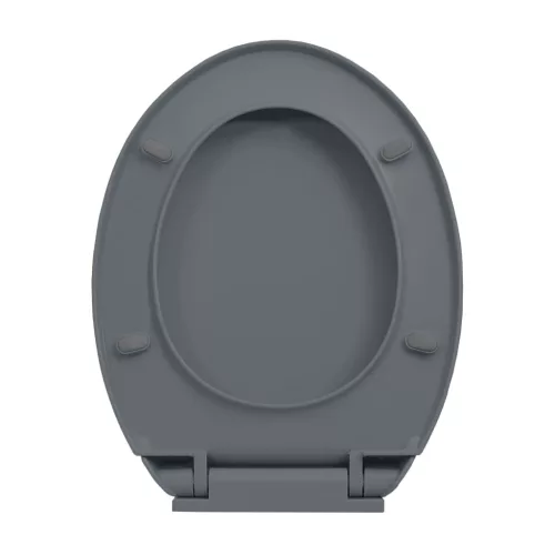  szürke ovális gyorsan szerelhető lassan csukódó fedelű WC-ülőke