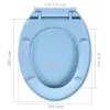  kék ovális WC-ülőke lassan csukódó fedéllel