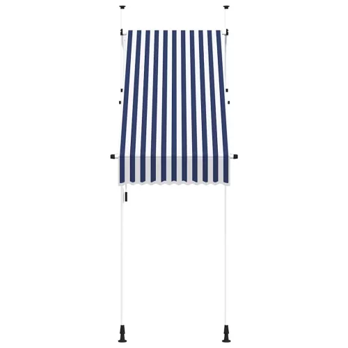  kék-fehér csíkos kézzel feltekerhető napellenző 100 cm