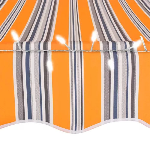  sárga és kék kézzel kihúzható LED-es napellenző 300 cm