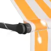  fehér-narancssárga kézzel kihúzható LED-es napellenző 400 cm