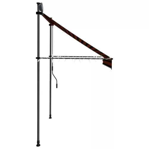  narancssárga-barna kézzel feltekerhető LED-es napellenző 200 cm