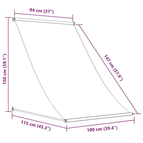  feltekerhető krémszínű napellenző 100 x 150 cm