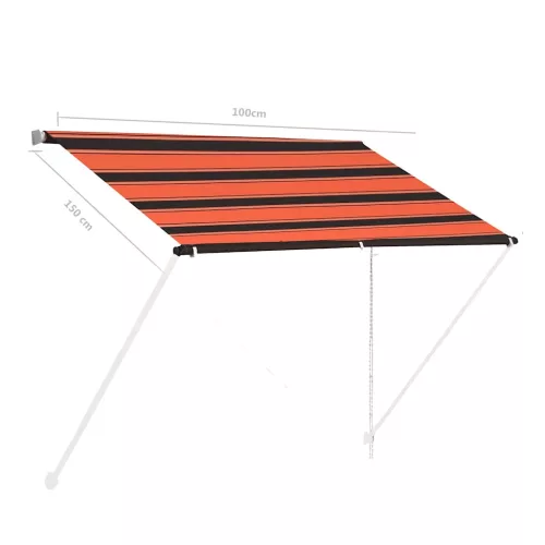  narancssárga és barna feltekerhető napellenző 100 x 150 cm