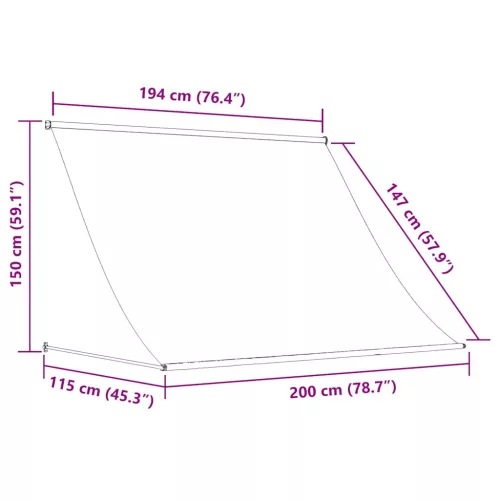  narancssárga és barna feltekerhető napellenző 200 x 150 cm