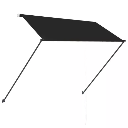  feltekerhető antracitszürke napellenző LED-del 250 x 150 cm