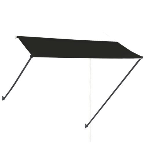  feltekerhető antracitszürke napellenző LED-del 300 x 150 cm