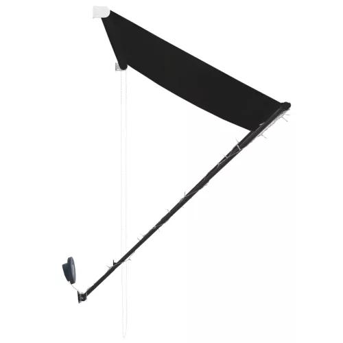  feltekerhető antracitszürke napellenző LED-del 350 x 150 cm