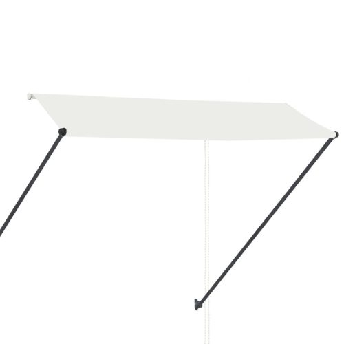  feltekerhető krémszínű napellenző LED-del 300 x 150 cm