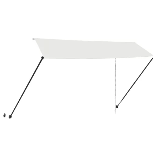  feltekerhető krémszínű napellenző LED-del 350 x 150 cm