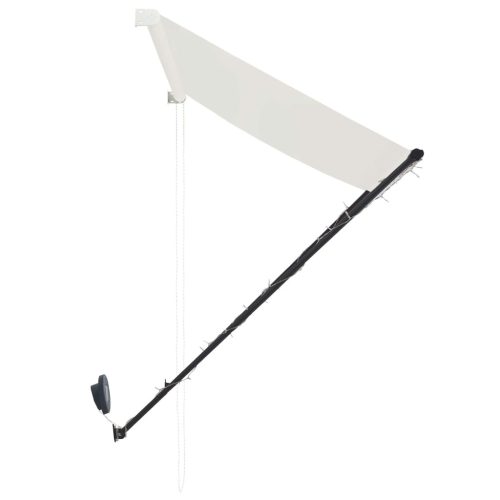  feltekerhető krémszínű napellenző LED-del 350 x 150 cm