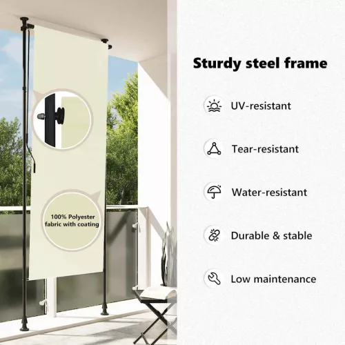  krémszínű kültéri roló 100 x 270 cm