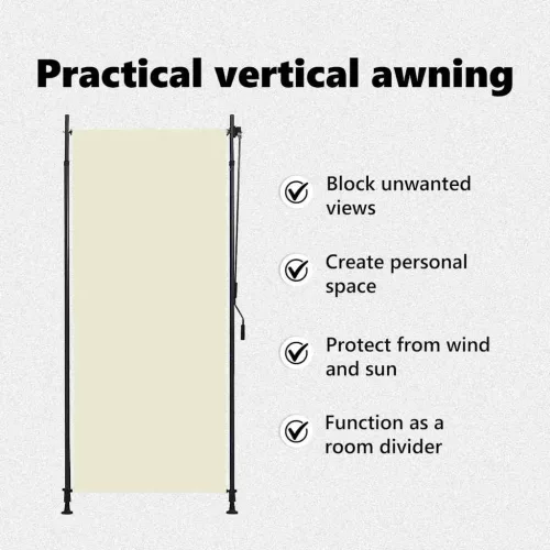  krémszínű kültéri roló 100 x 270 cm
