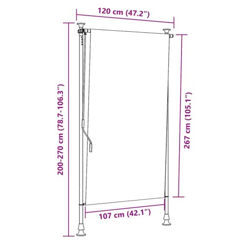  krémszínű kültéri roló 120 x 270 cm